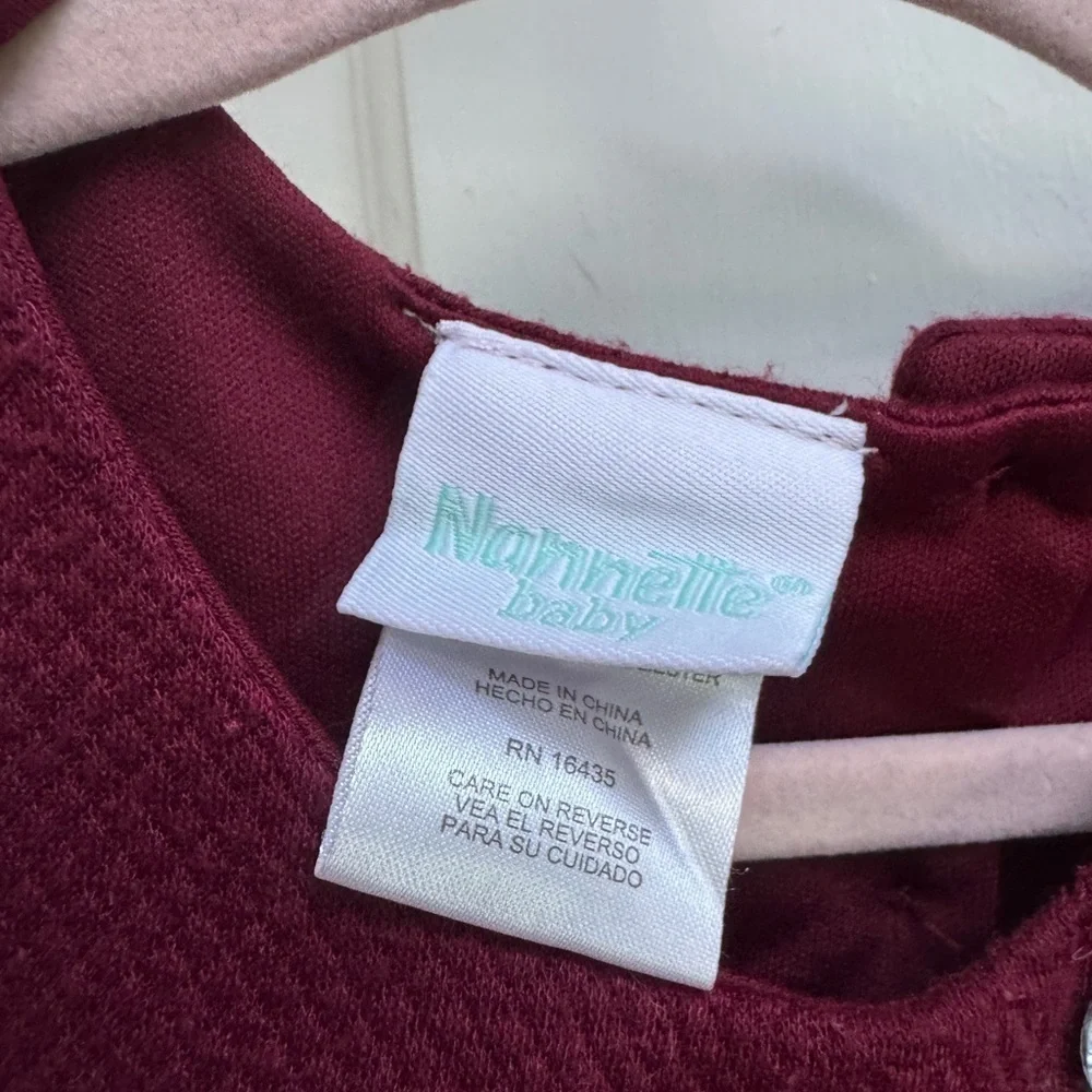 Nannette Baby 6-9M Maroon Girls Formal Tank Top Dress